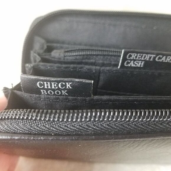 Rosetti Zip‎ Around Black Wallet Check Book Cash/Coins Credit Cards Receipts - Picture 8 of 9